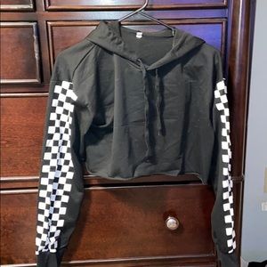 Black Checker Board Crop Top